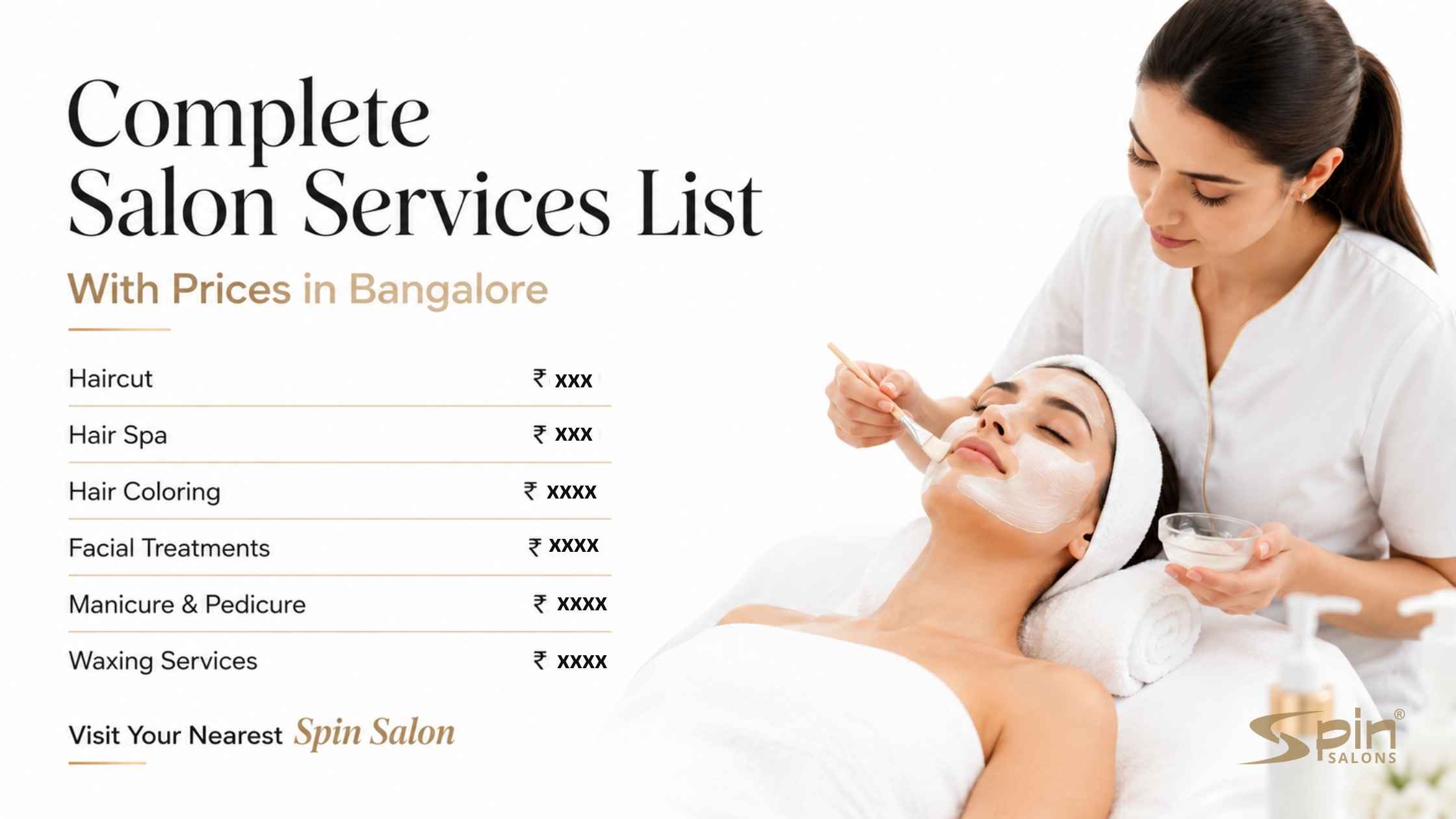 Complete Salon Services List with Prices in Bangalore