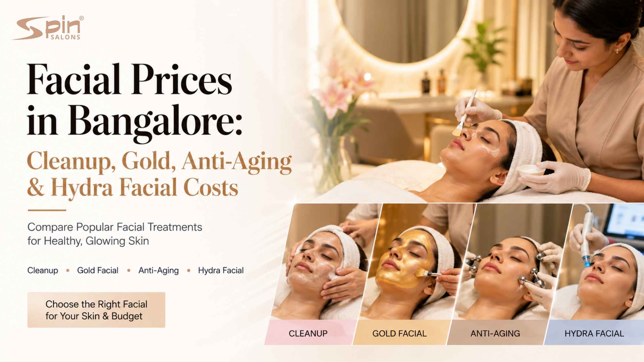 Facial Prices in Bangalore: Cleanup, Gold, Anti-Aging & Hydra Facial Costs