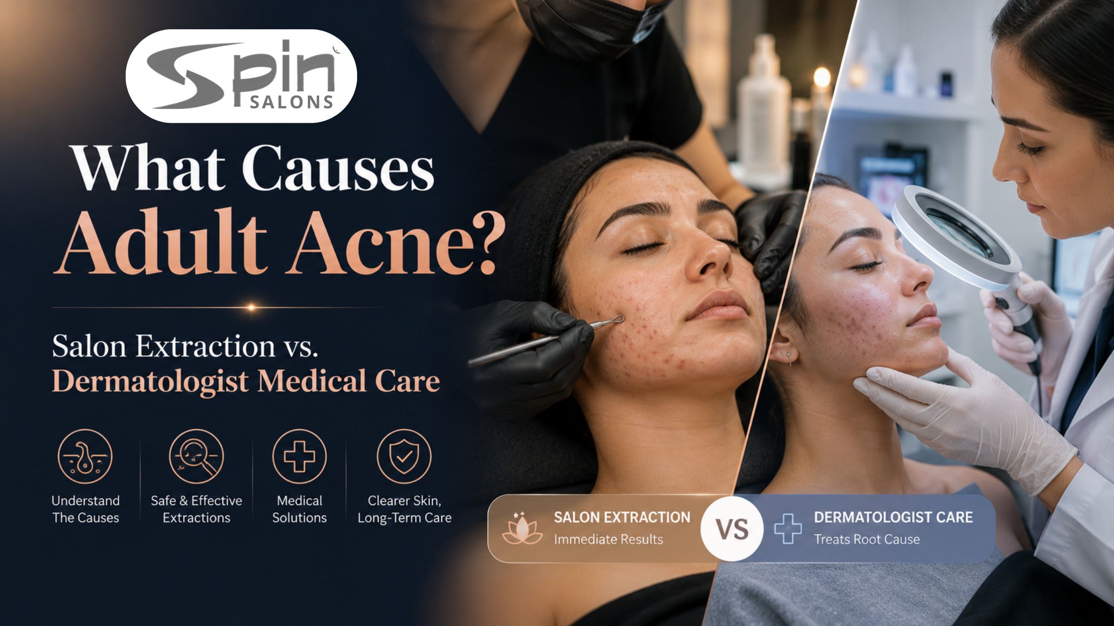 What Causes Adult Acne? Salon Extraction vs. Dermatologist Medical Care