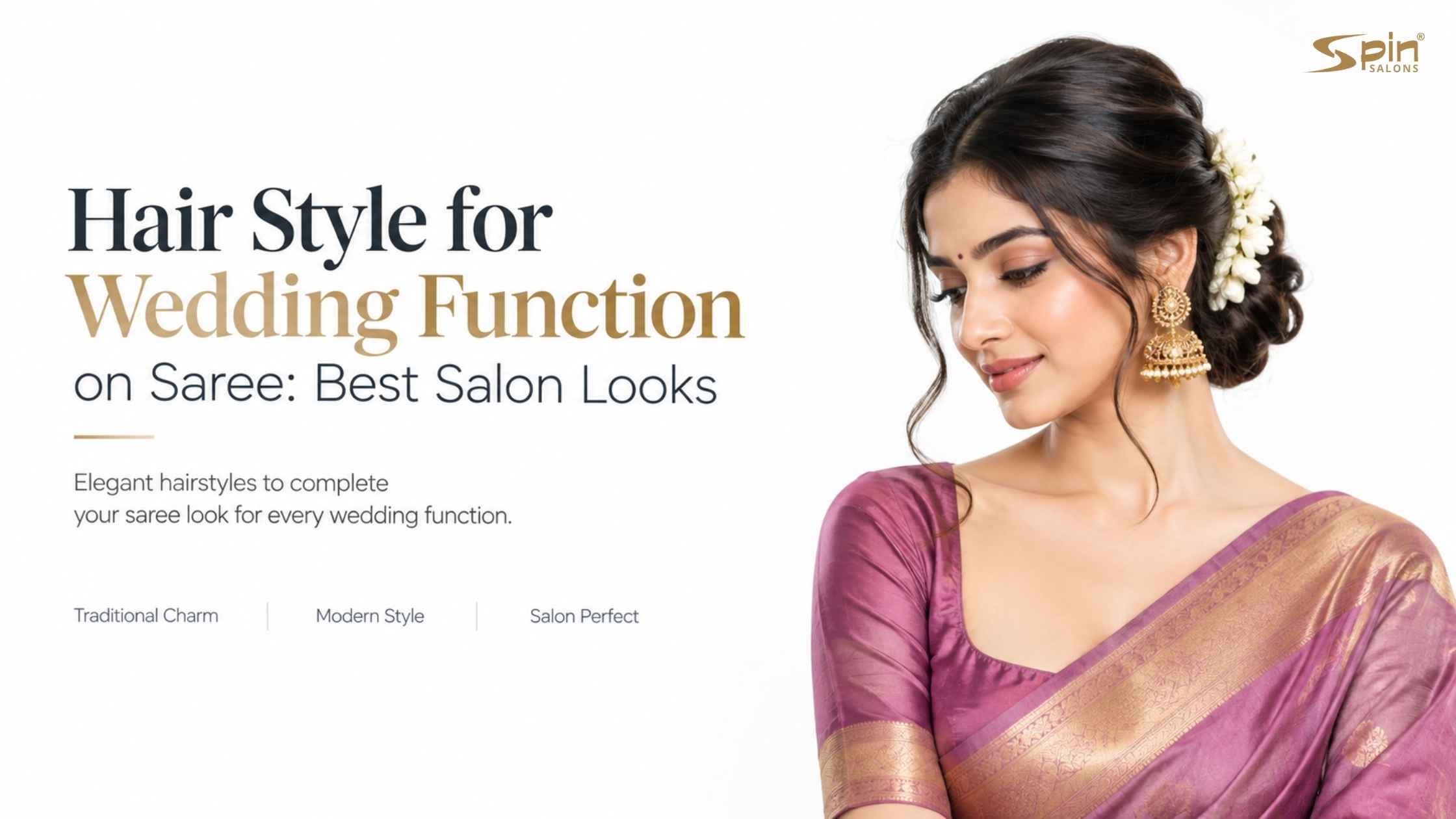 Hair Style for Wedding Function on Saree: Best Salon Looks