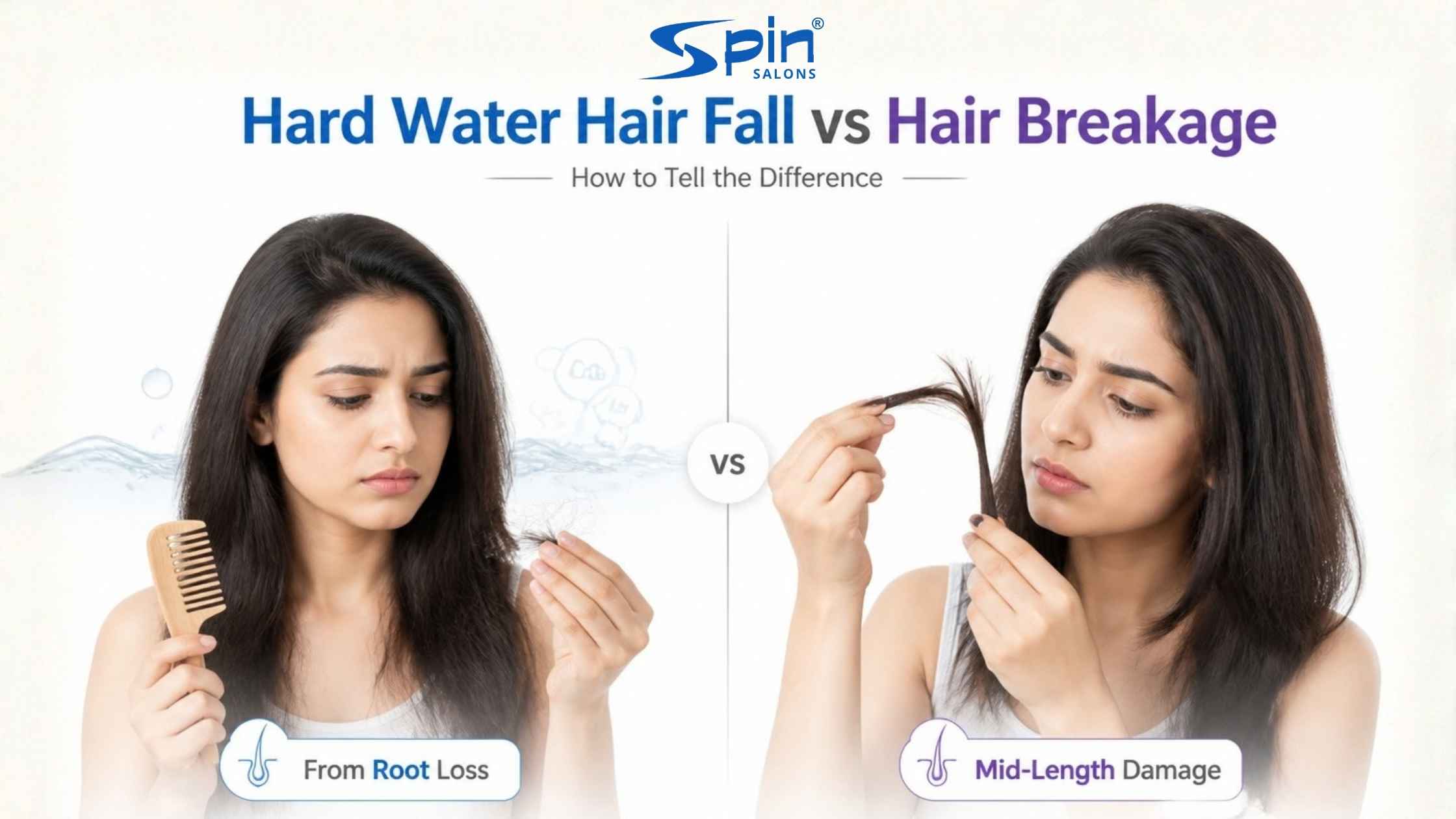 Hard Water Hair Fall vs Hair Breakage: How to Tell the Difference