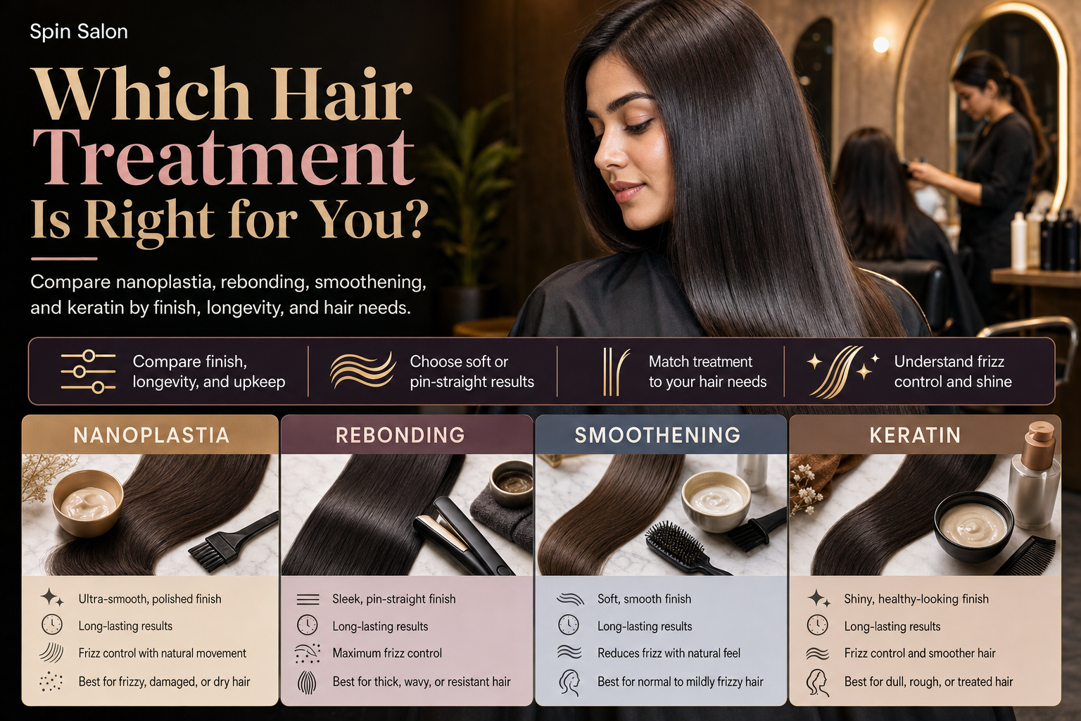 Nanoplastia vs Rebonding vs Smoothening vs Keratin: What’s the Difference?