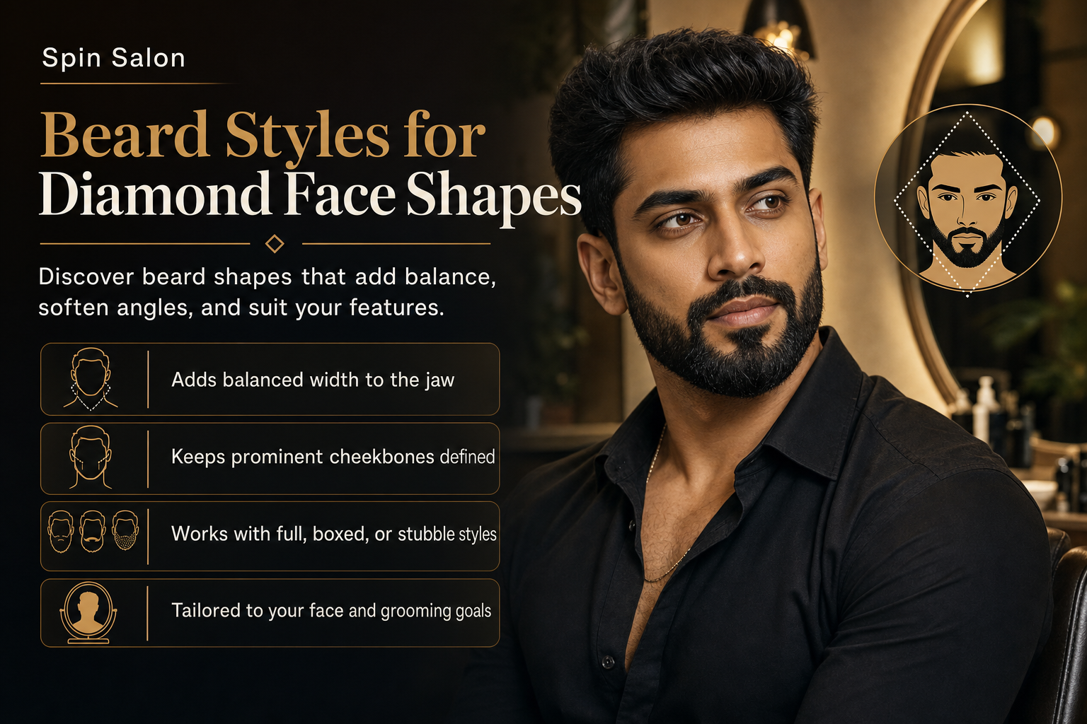 Diamond Face Shape? Find Beard Styles That Suit You